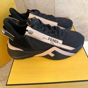 Fendi black and beige sneakers size 36, (size us 6)new with box